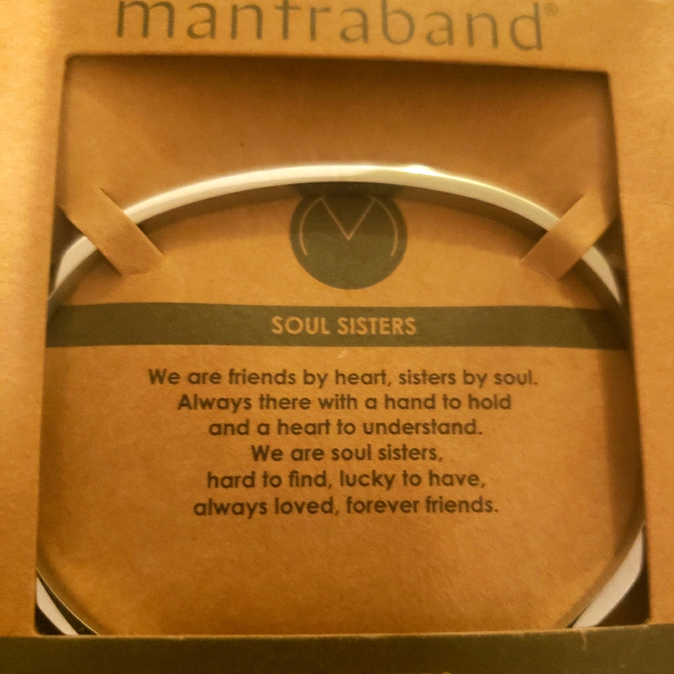 Mantraband Silver Minimalist Bangle BraceletSoul Sister 18$